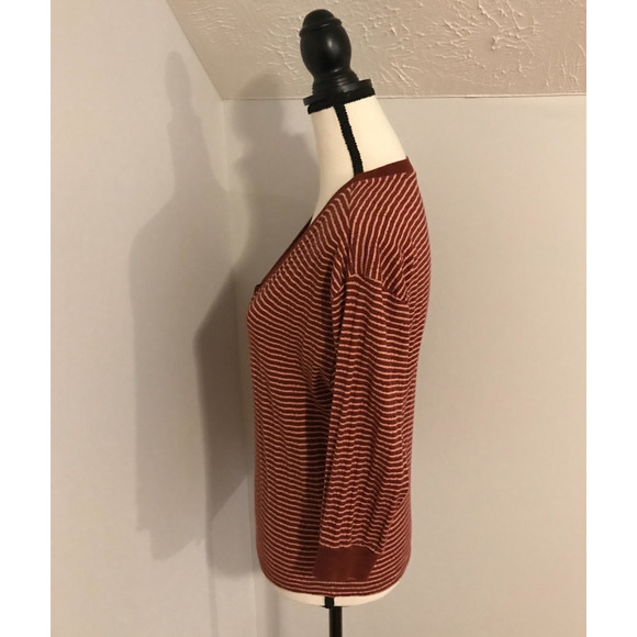 by Anthropologie Hannah Red and Pink Combo Striped Top - Size Extra Small - Picture 2 of 7